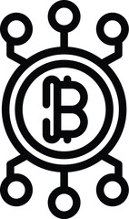 Poster - Bitcoin monetary icon outline vector. Investment platform. Trading cryptocurrency coins