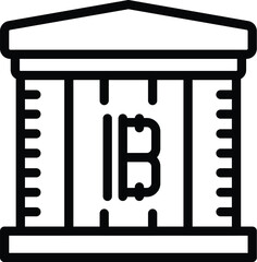 Poster - Bitcoin digital bank icon outline vector. Online financial system. Cryptographic trading payment