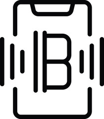 Poster - Bitcoin invest mobile app icon outline vector. Trading digital platform. Virtual token asset
