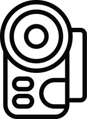 Canvas Print - Sports camera icon outline vector. Go pro motion cam. Adventure capturing device