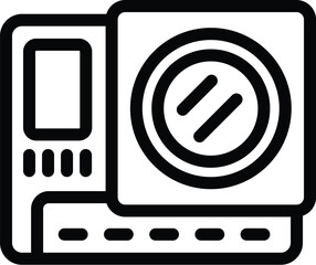 Wall Mural - Athletic camera icon outline vector. Action multimedia cam. Activity camcorder tool