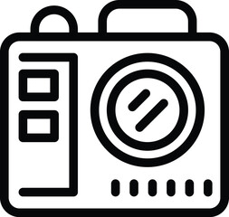 Poster - Durable camcorder icon outline vector. Go pro compact camera. Portable motion instrument