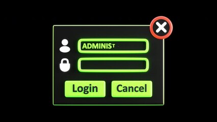 Aufkleber - 3D Animation of Access Denied Interface | Alpha Channel