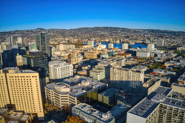 Wall Mural - Aerial View of Downtown Oakland, California during Autumn