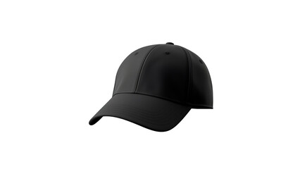 Wall Mural - black baseball cap cut out. isolated cap mockup on transparent background