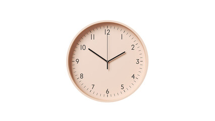 Wall Mural - isolated round wall clock cut out. classic pink wall clock on transparent background