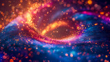 Fototapeta Do przedpokoju - Abstract tunnel or wormhole galaxy science fantasy concept design, glitter and blurred vision,