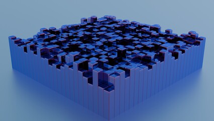 Poster - An interpretation of quantum fluctuations, depicted as a dynamic, ever-changing 3D terrain....