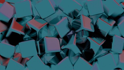 Fototapete - Abstract, minimalist blockchain data blocks with subtle shading.