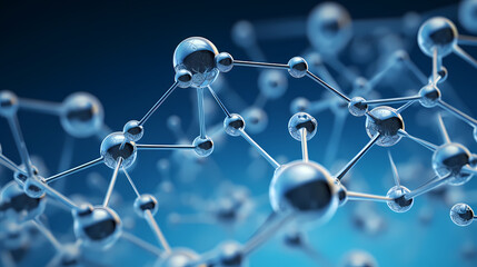 Wall Mural - Abstract biotech innovation, dynamic digital background with molecular structure and technology elements