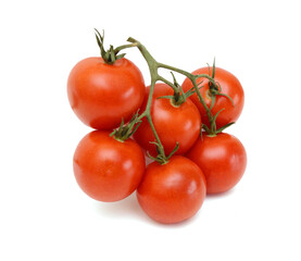 Wall Mural - Ripe tomatoes isolated on white background 