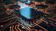 © ma - Technology circuit board texture background, abstract circuit board banner wallpaper