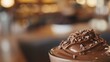 Gros plan sur une délicieuse mousse au chocolat dans un restaurant » IA générative