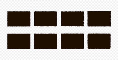 set of jagged rectangle paper piece backgrounds. grunge header shapes, stickers, collage elements no