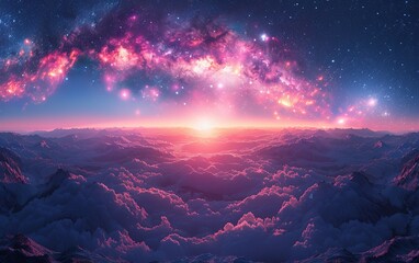 Wall Mural - Astronomical observatory at night and and milky way. Observatory astronomical looking for signal from space.