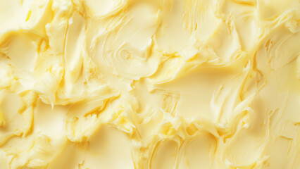 Wall Mural - Texture of tasty homemade butter as background, top view.