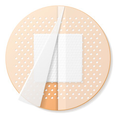 round medical plaster. realistic aid bandage mockup