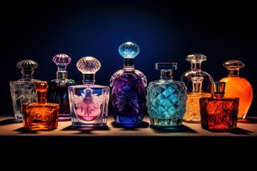 Sticker - different fancy glass perfume bottles, Generative AI