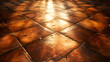 Sunlit Brown Tiled Floor