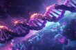 cosmic dna double helix over a space nebula background
