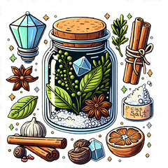 Spell of jar illustration