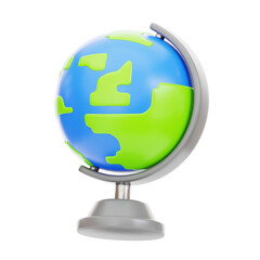 Poster - 3D Globe Model Exploring The World At Your Fingertips. 3d illustration, 3d element, 3d rendering. 3d visualization isolated on a transparent background