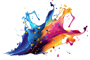 Watercolor rainbow colors paint splash isolated on transparent background

