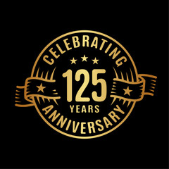 Wall Mural - 125 years logo design template. 125th anniversary vector and illustration.
