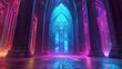 Middle Ages inspired neon dystopia