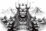 Fototapeta Nowy Jork - fantasy coloring pages for adults, coloring pages with samurai for children