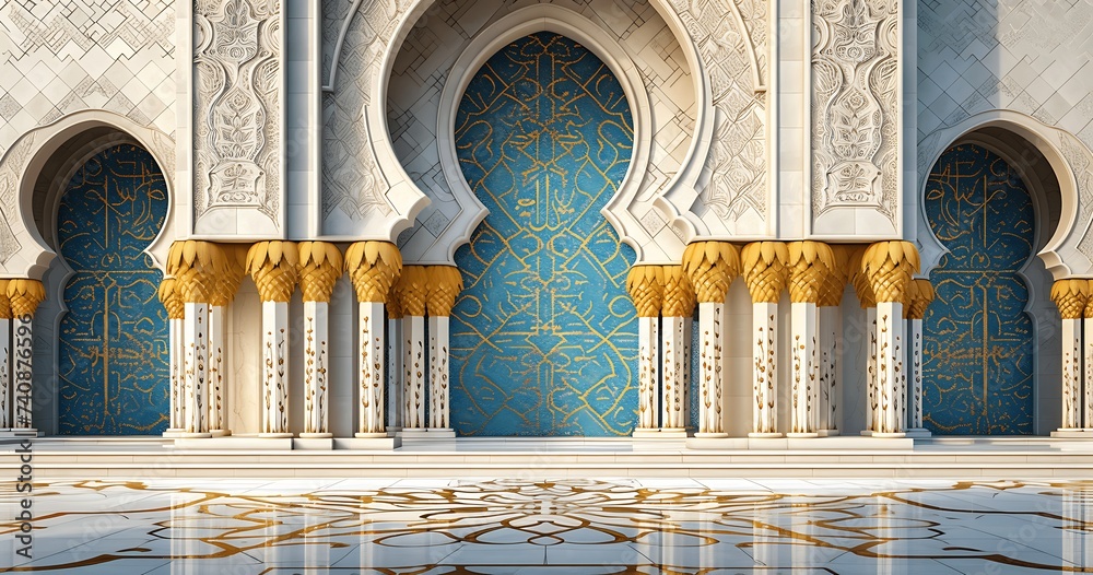 3d rendering of a mosque in islamic style with sunlight. Generated AI ...
