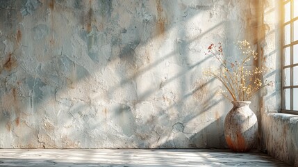 Sticker - Using white cement walls as a background for wallpaper or graphic design. Blank plaster texture in vintage style.