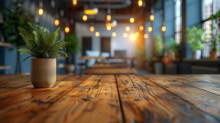 Poster - Empty open office background. Abstract light bokeh in the background of the interior of the office.