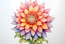 A Simple Drawing Drawn With Colored Pencils Flower. Concept That Sounds Lovely! Are There Any Specific Colors Or Style Preferences You Have In Mind For The Flower Drawing?