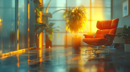 Aufkleber - Interior of a modern office blurs the background