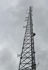 large radio broadcast tower (fire department signal station washington avenue empire boulevard brooklyn new york) cell mobile communications 