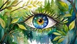 painted eye in the forest - artistic style ver 2
