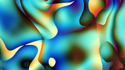 Poster - Distorted neon glowing lines abstract background on black background. 4k loop