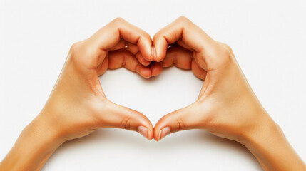 Sticker - two hands forming a heart shape against a light background.