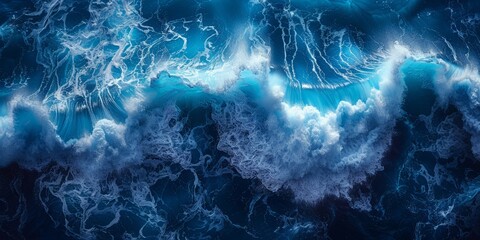 Wall Mural - Abstract blue ocean waves