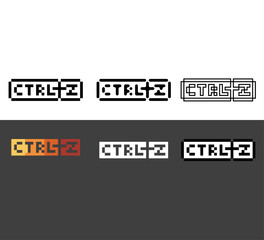 Poster - Pixel art outline sets icon of ctrl z key in variation color.Ctrl z undo icon on pixelated style. 8bits perfect for game asset or design asset element for your game design. Simple pixel art icon