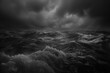 Mysterious atmosphere Dark and eerie sky over a tumultuous sea Evoking a sense of dread and mystery