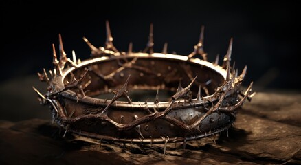 Wall Mural - a crown of thorns made of spikes and a ring with thorns