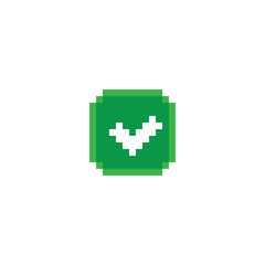 Poster - pixel check mark  icons.  yes 8 bit  icon