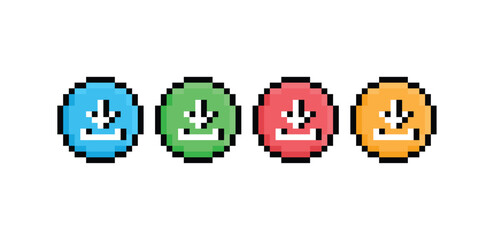 Poster - download pixel art icon vector 8 bit game sign