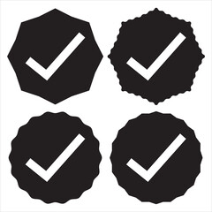 Wall Mural - account verification icon empty inside. social media verification icons. verified badge profile set.