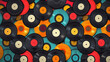 © goami - vintage vinyl disc background, old retro black circle disk pattern