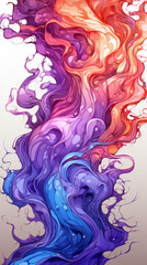 Wall Mural - Vibrant Abstract Smoke Waves Background

