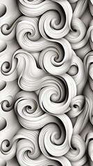 Wall Mural - Abstract Monochrome Swirls Pattern

