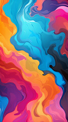 Wall Mural - Vibrant Abstract Liquid Color Flow Background

